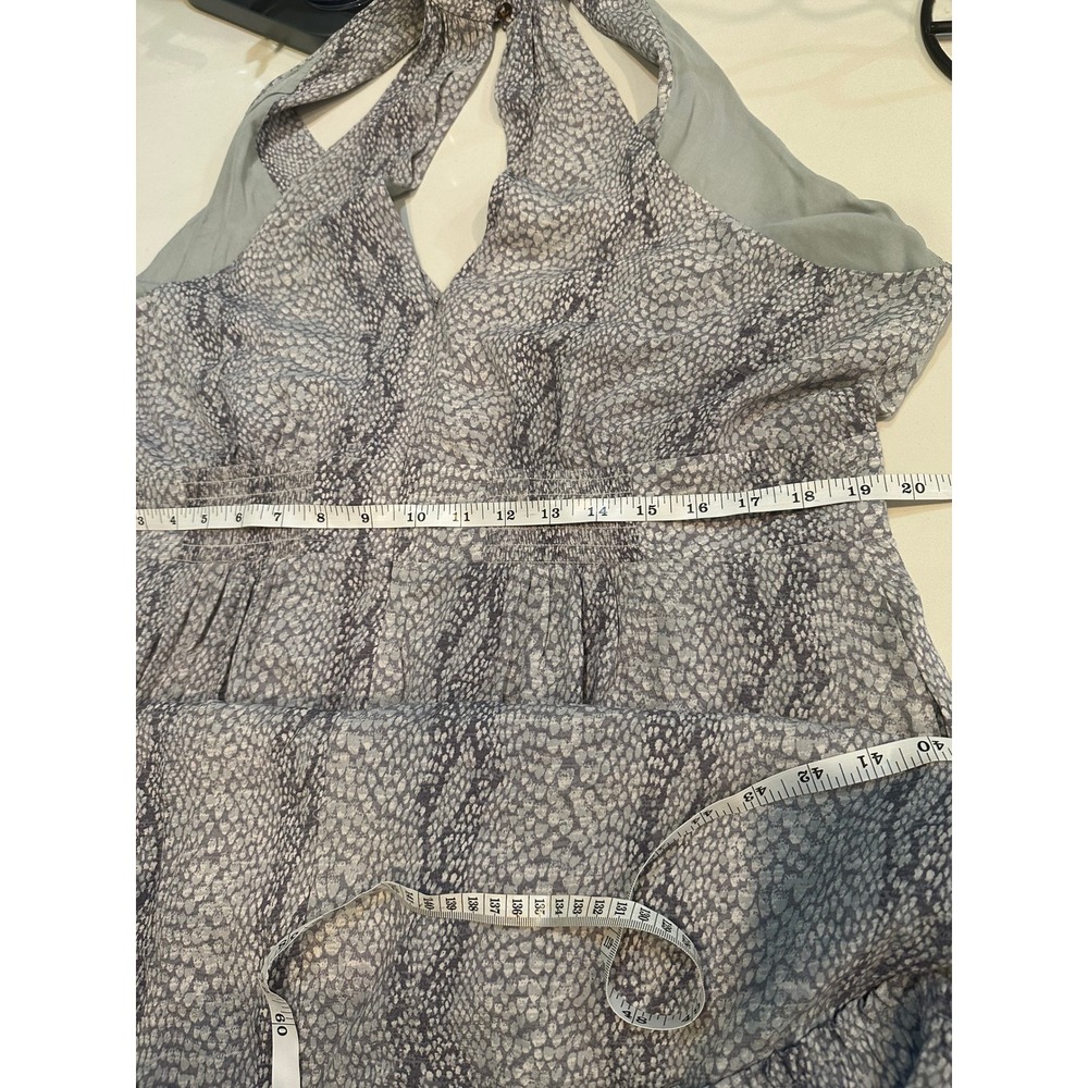 Anthropologie A+ Snake Print Halter Maxi Dress Grey White Plus Size 16W OP977915 - Picture 8 of 8